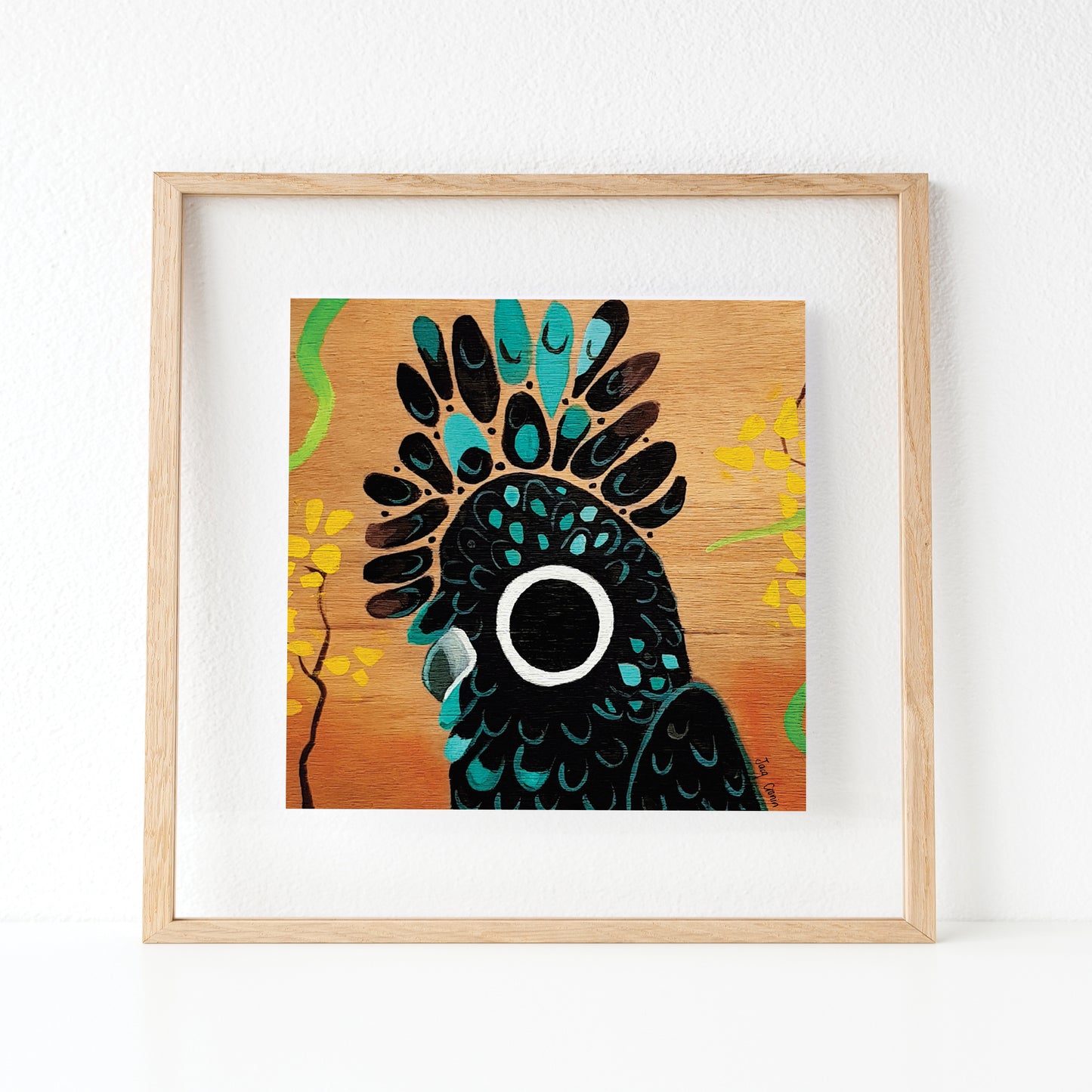 Turquoise feathers waiting for the rain to stop