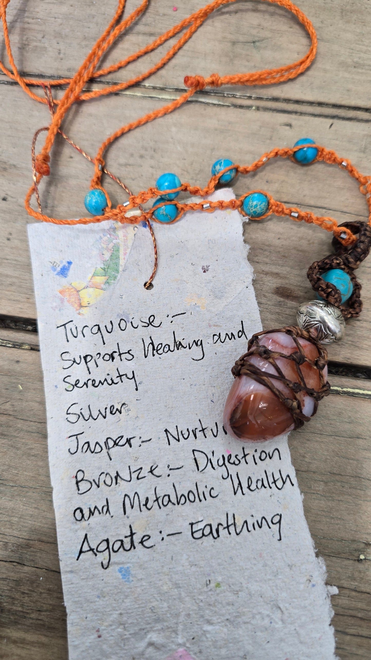 Turquoise Agate Angel necklace