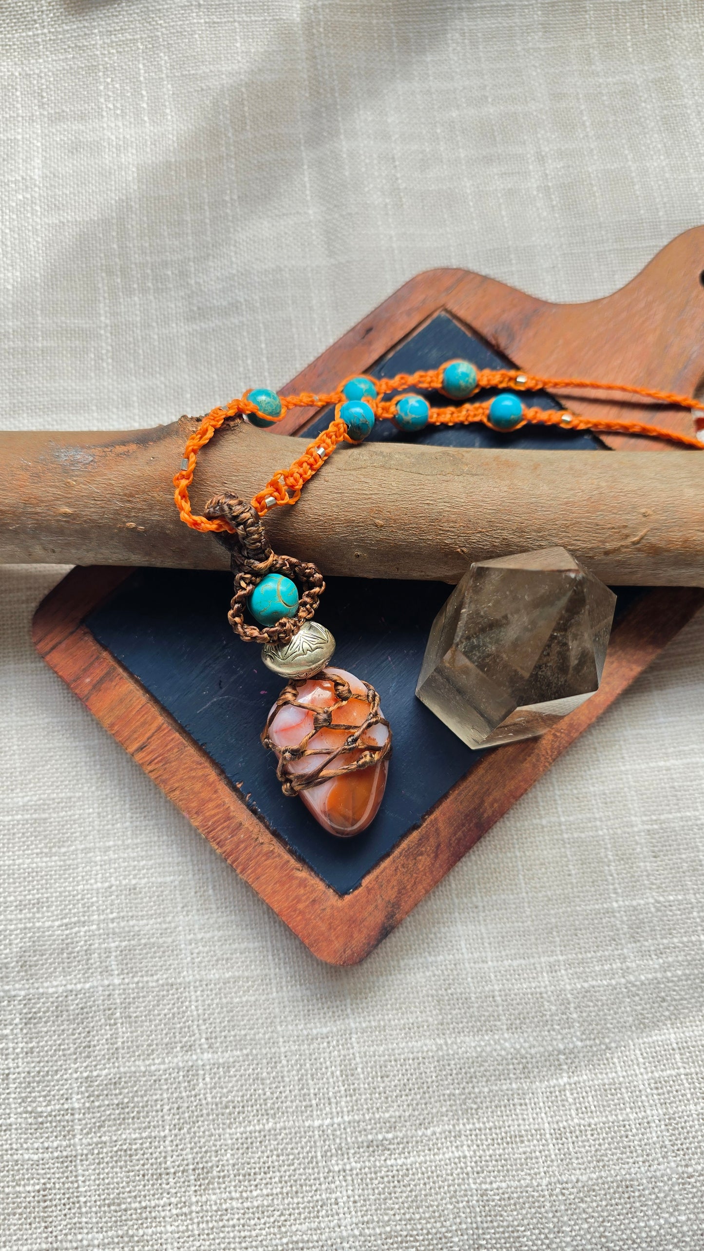 Turquoise Agate Angel necklace