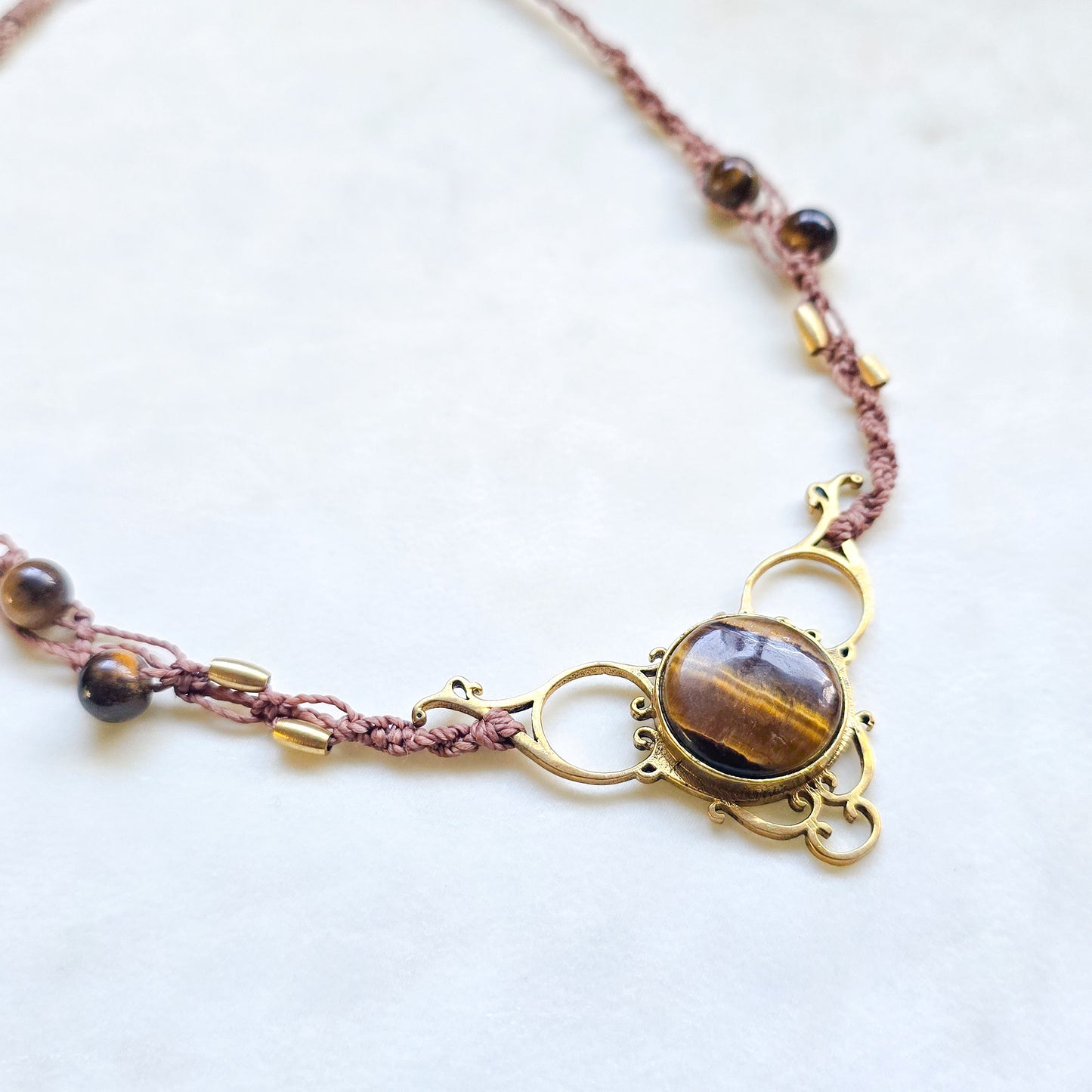 Tigers eye angel necklace/choker