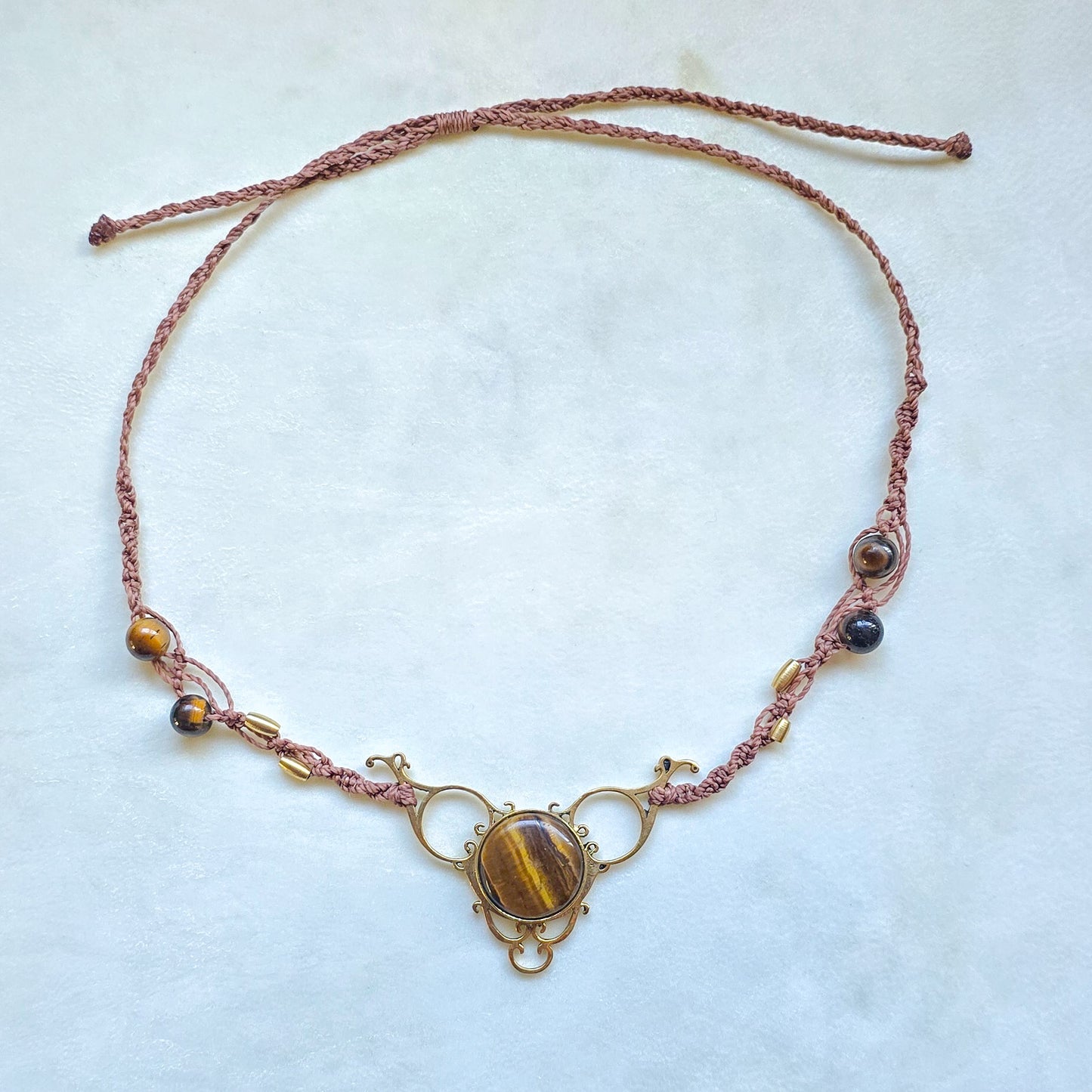 Tigers eye angel necklace/choker