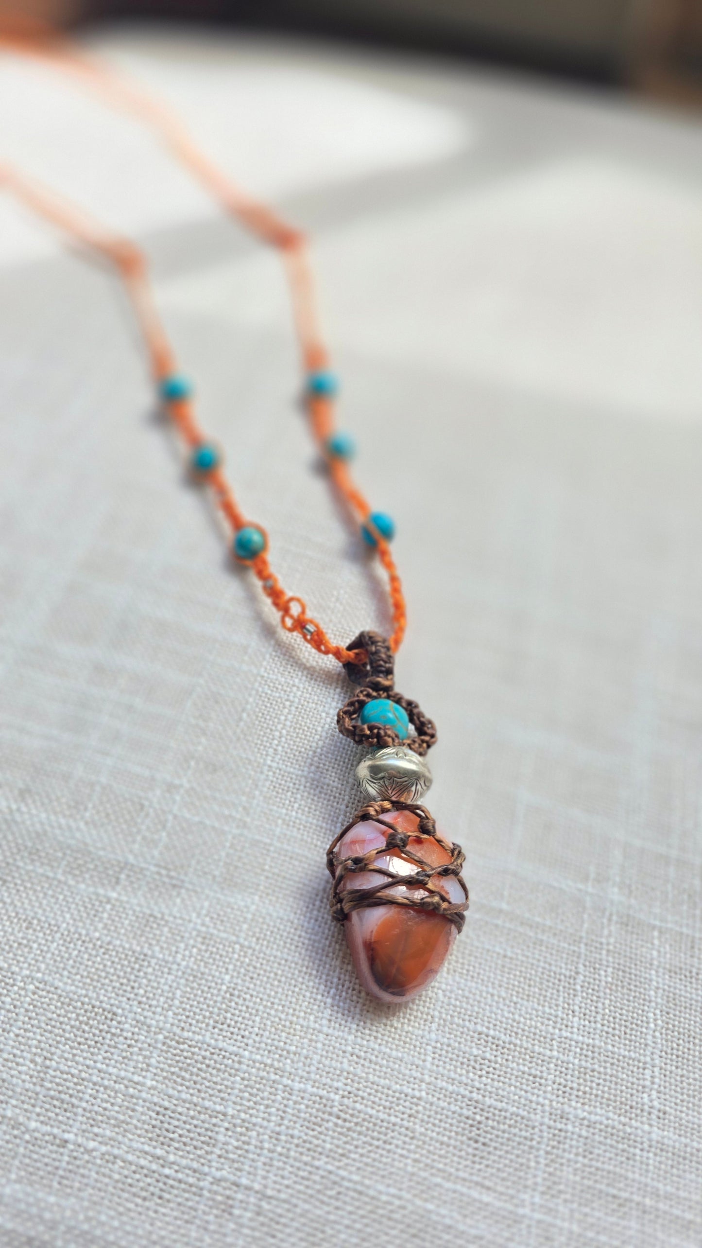 Turquoise Agate Angel necklace