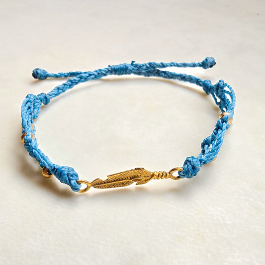 Feather brass bracelet
