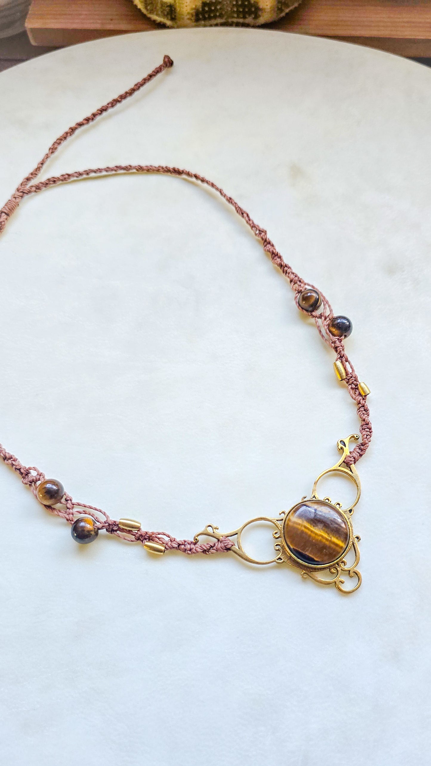 Tigers eye angel necklace/choker